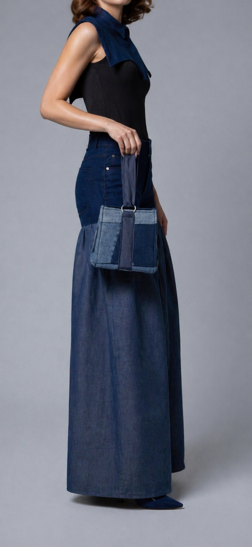 Denim Satchel Bag image 1