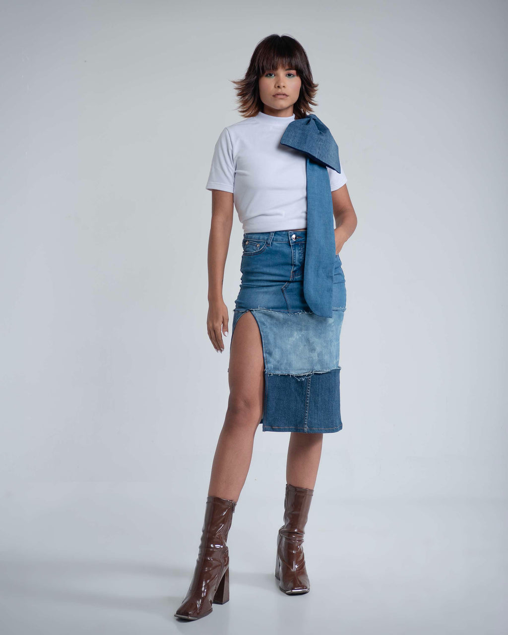 Denim Maxi Skirt image 2