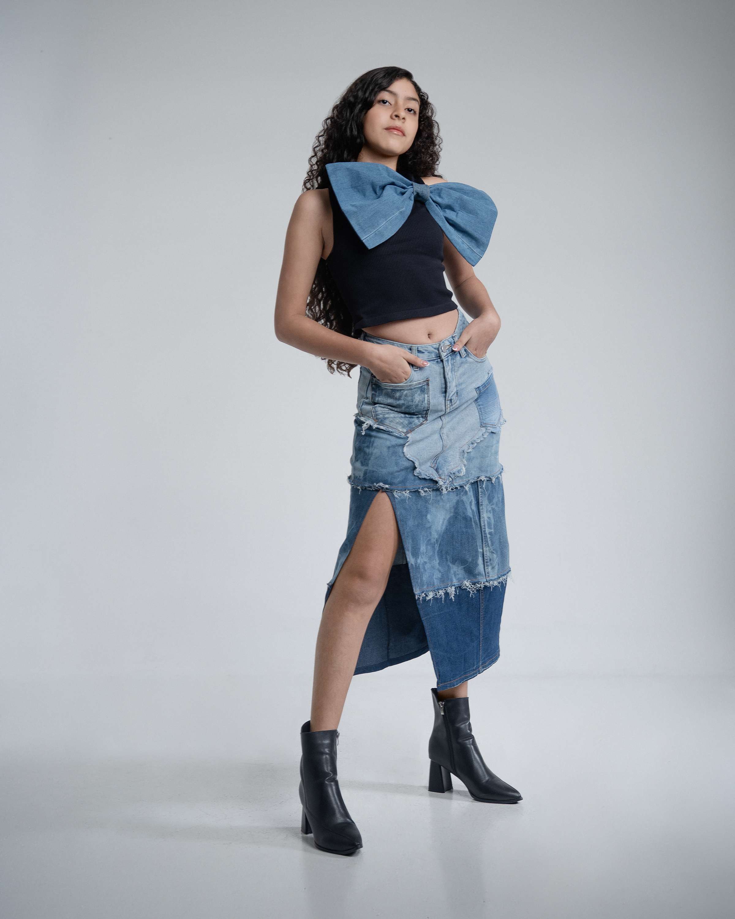 Denim Maxi Skirt image 3